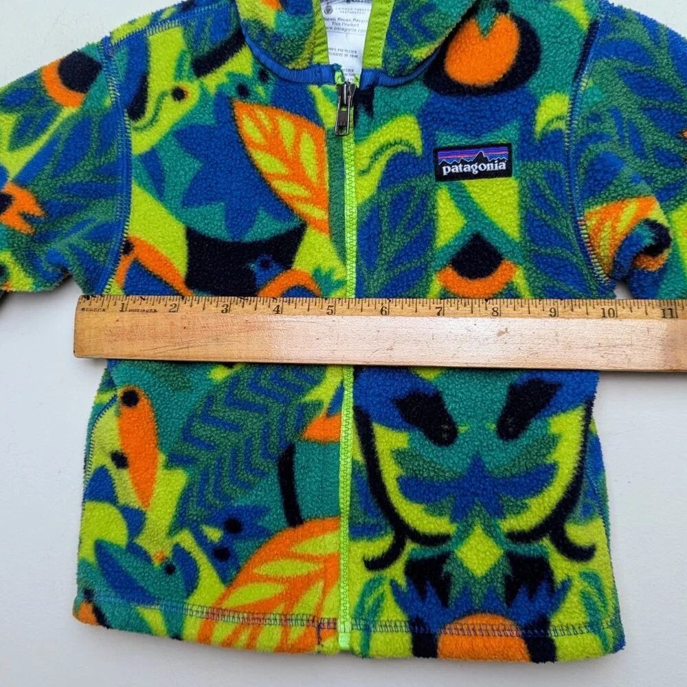 Patagonia Synchilla Fleece Jacket Full Zip Hoody Forest Birds‎ Vintage Y2K 6 Mos
